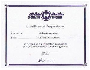 Certificate of Appreciation - All About Web Services